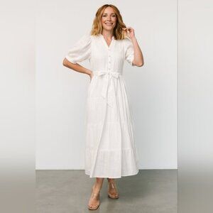 Baltic Born | Camille White Cotton Maxi Dress Size Small